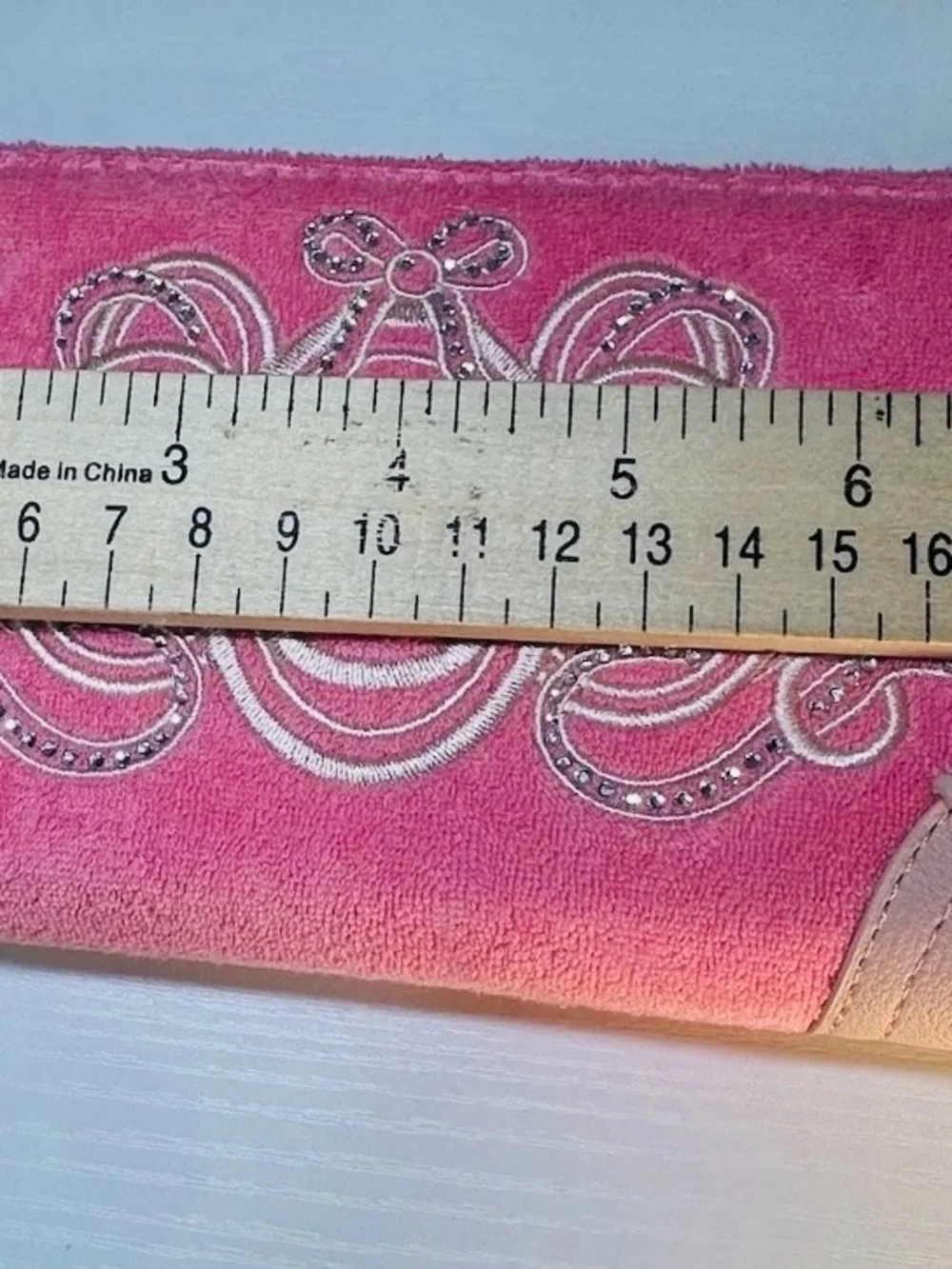 NWT Juicy Couture Pink Terry Cloth Rhinestone Crown Zip Around Long Wallet